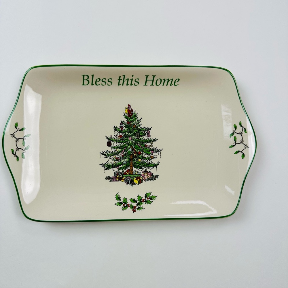 Spode Bless This Home Christmas Platter NWT